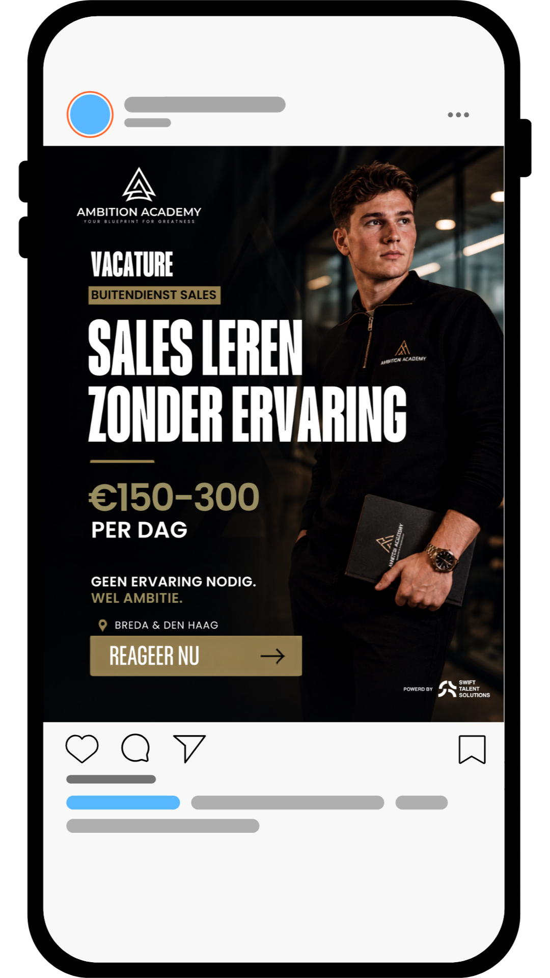 Social media recruitment advertentie voor een vacature